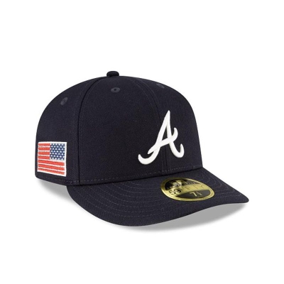 Sapca New Era Atlanta Braves MLB Crystals from Swarovski Flag Low Profile 59FIFTY Fitted - Albastri